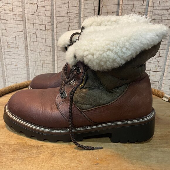 Blondo women's brown leather genuine shearling lined waterproof boots 8 brown - Picture 2 of 7